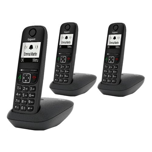 Gigaset AS490 Trio Telefono analogico/DECT Identificatore di chiamata Nero