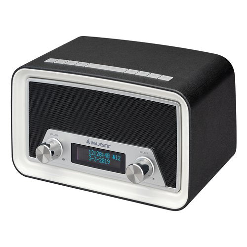 New Majestic DAB-842N Orologio Digitale Nero, Bianco