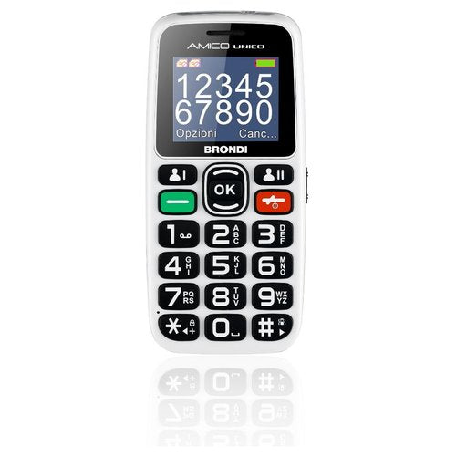 Brondi Amico Unico 4,57 cm (1.8") Nero, Bianco Telefono di livello base