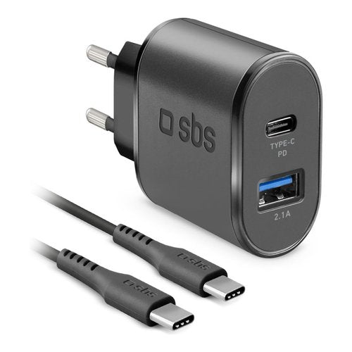Caricabatterie Sbs TEKITTRPDCCK WALL CHARGER KIT 18W Power Delivery Bl
