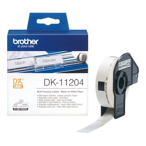 Rotolo etichettatrice Brother DK11204 DK TAPE 400 Etichette Multiuso W