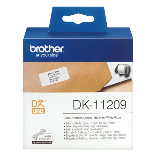 Rotolo etichettatrice Brother DK11209 DK TAPE 800 Etichette per Indiri