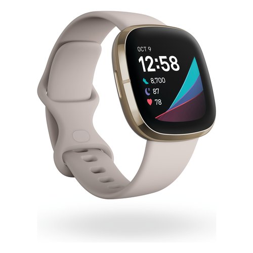 Smartwatch Fitbit FB512GLWT SENSE Bianco lunare e Oro