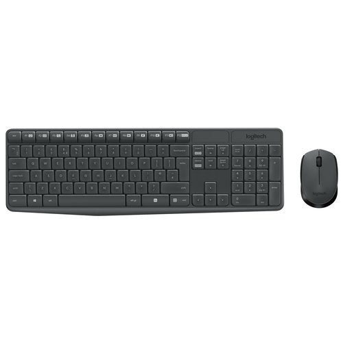 Logitech MK235 Combo Tastiera e Mouse Wireless per Windows, Ricevitore Unifying USB 2,4 GHz Wireless, 15 Tasti FN, Lunga Durata della Batteria, Compatibile con PC, Laptop