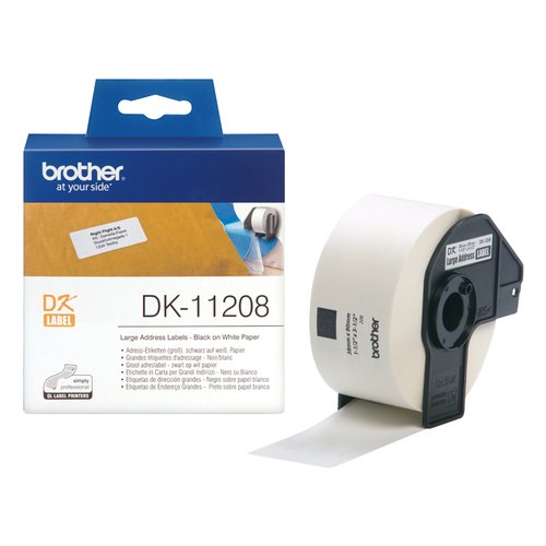 Rotolo etichettatrice Brother DK11208 DK TAPE 400 Etichette per Indiri