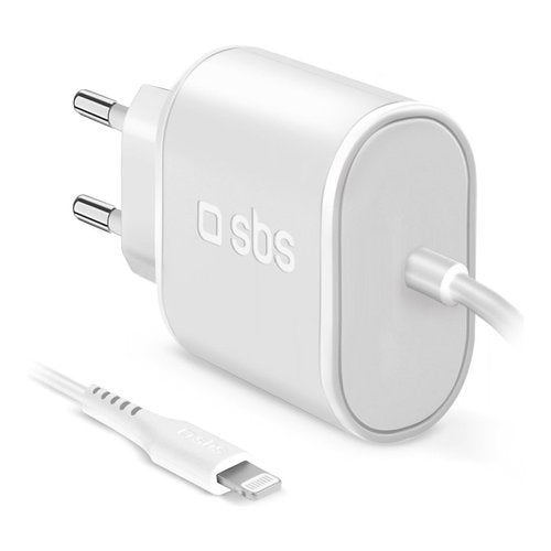 Caricabatterie Sbs TETRLHSTD89 WALL CHARGER 5W con Cavo Lightning Whit