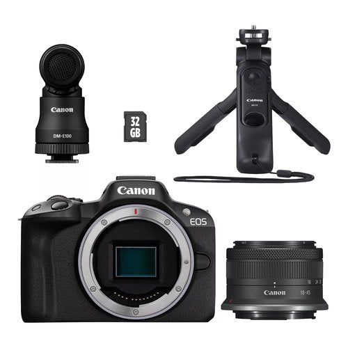 Fotocamera mirrorless Canon 5811C035 EOS R50 Kit per Vlogger Black Bla