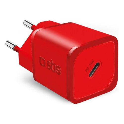 Caricabatterie Sbs TETRGAN1C20R NANOTUBE Charger PD 20W Rosso Rosso