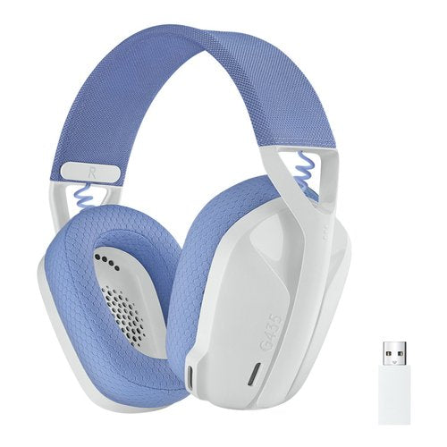 Logitech G G435 LIGHTSPEED Cuffie Gaming Wireless Bluetooth - Cuffie Over Ear Leggere, Microfoni Integrati, Batteria da 18 Ore, Compatibile con Dolby Atmos, PC, PS4, PS5, Smartphone. Bianco