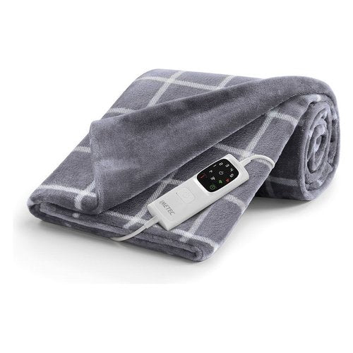 Imetec Caldoplaid Velvet Square Plaid Riscaldabile, Morbida Coperta Elettrica 150x95 cm, Basso Consumo, Tecnologia Adapto, Dispositivo di Sicurezza, Rapido Riscaldamento, 6 Temperature, Lavabile