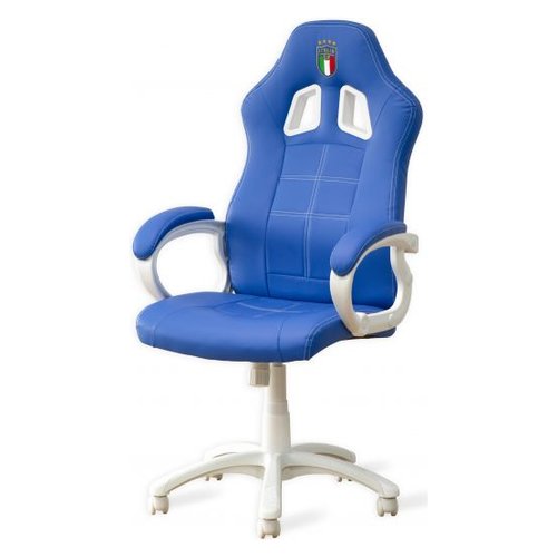 Sedia gaming Qubick ACMU0049 MULTIPIATTAFORMA Figc Italia Chair Blue e