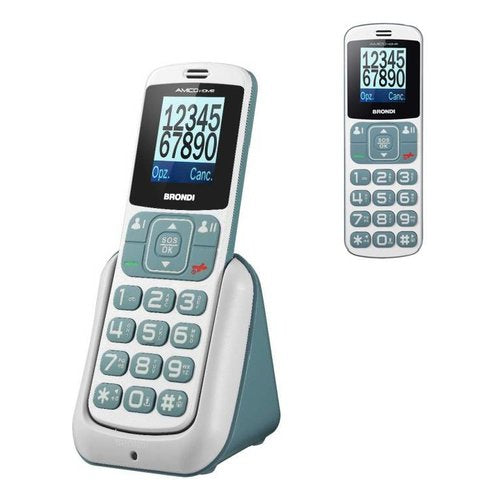 Brondi Amico Home 4,5 cm (1.77") Argento Telefono per anziani