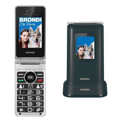 Brondi Amico Prezioso 4,5 cm (1.77") Nero, Metallico Telefono cellulare basico