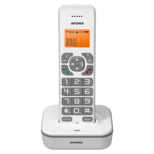 Brondi Bravo Star Telefono DECT Identificatore di chiamata Grigio, Bianco
