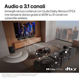 LG Soundbar SG10TY, 420W su 3.1 canali, Dolby Atmos, Wi-Fi, Design a filo muro