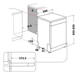 Whirlpool Lavastoviglie a libera installazione - WFO 3O41 PL X
