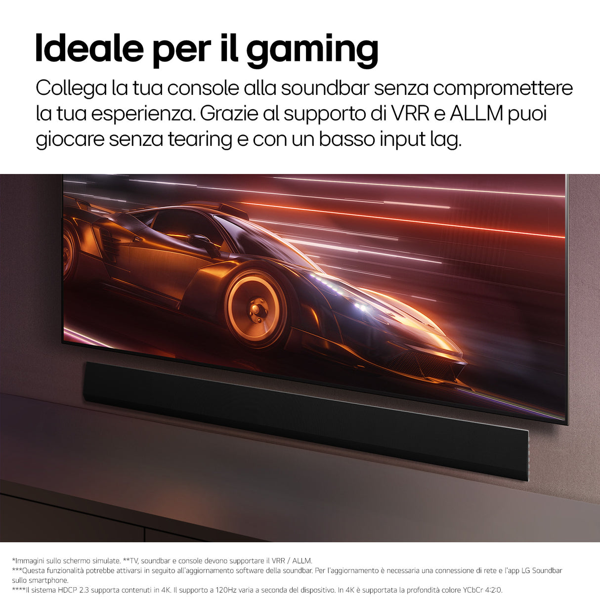 LG Soundbar SG10TY, 420W su 3.1 canali, Dolby Atmos, Wi-Fi, Design a filo muro