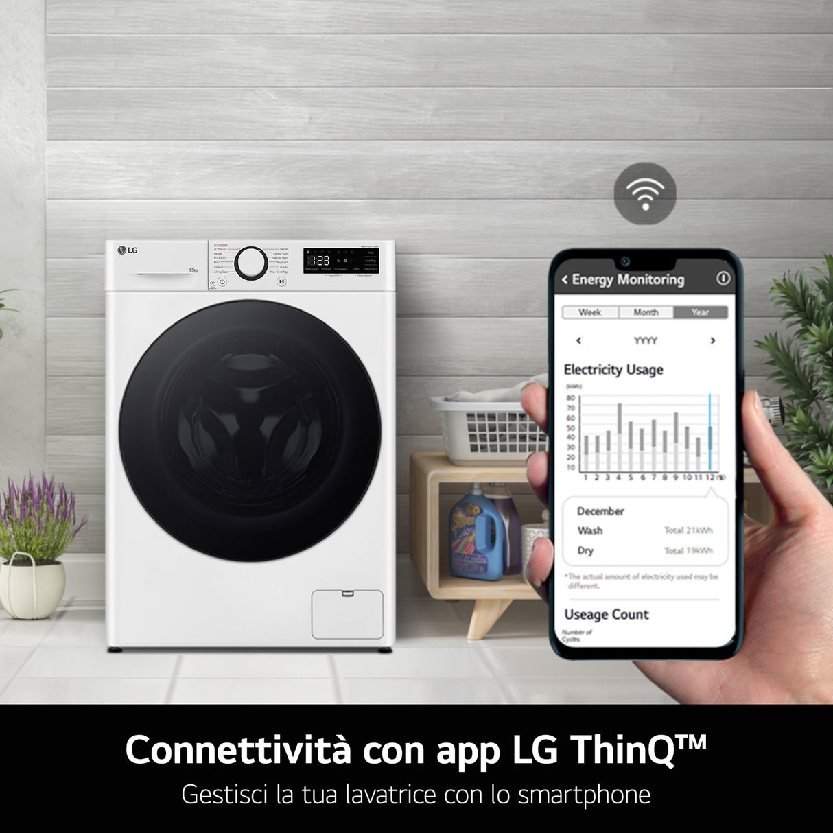 LG F4R9513TPBC Lavatrice 13kg AI DD, Classe A-20%, 1400 giri, TurboWash, Vapore