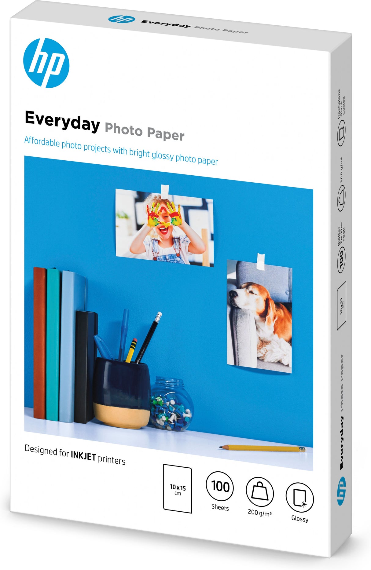 HP Carta fotografica Everyday, lucida, 200 g/m2, 10" x 15" (101 x 152 mm), 100 fogli