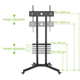 Techly Supporto a Pavimento con Mensola Trolley TV LCD/LED/Plasma 30-65" (ICA-TR6)