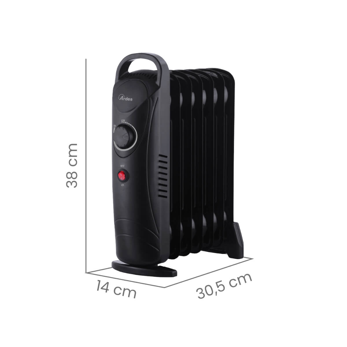 Ardes AR4R07M2 stufetta elettrica Interno Nero 800 W Riscaldatore ambiente elettrico a olio