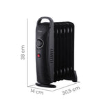 Ardes AR4R07M2 stufetta elettrica Interno Nero 800 W Riscaldatore ambiente elettrico a olio