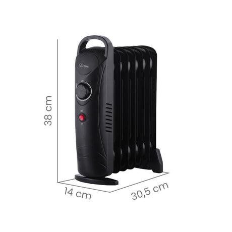Ardes AR4R07M2 stufetta elettrica Interno Nero 800 W Riscaldatore ambiente elettrico a olio