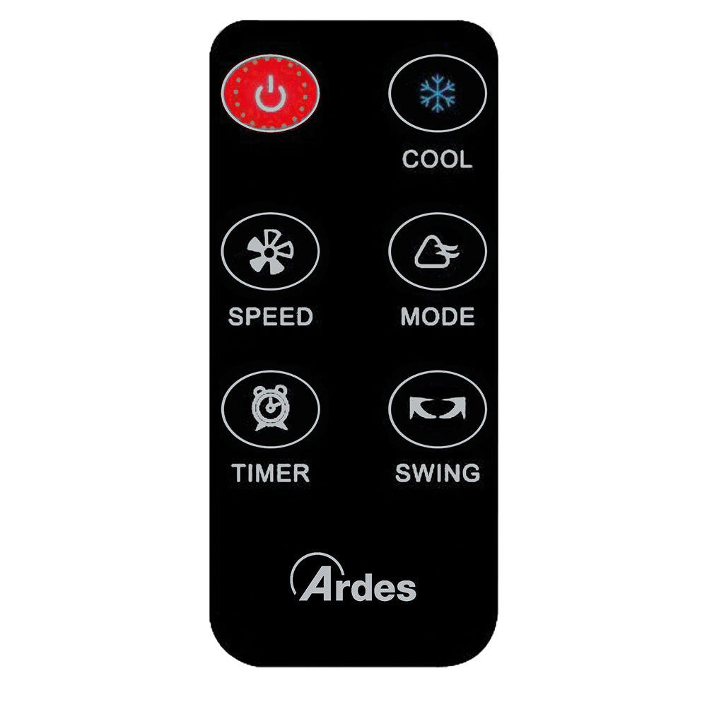 Ardes Raffrescatore evaporativo tanica 4L con display digitale a led, comandi touch, 3 velocità, telecomando
