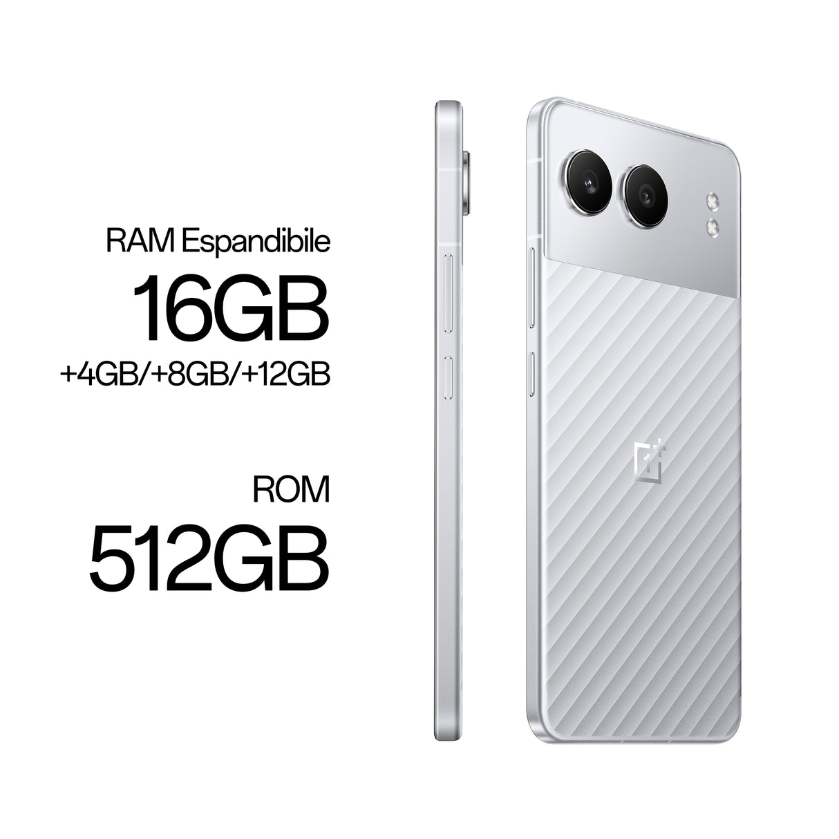 OnePlus Nord Nord4 Smartphone, Doppia fotocamera 50+8MP, Selfie 16MP, Display 6.74” 120HZ AMOLED FHD+, 5500mAh, RAM 16GB(Esp4GB/8GB/12GB)+ROM 512GB, [Versione Italia], Mercurial Silver