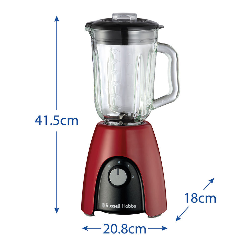 Russell Hobbs 27120-56 frullatore 1,5 L Frullatore da tavolo 650 W Nero, Rosso, Trasparente