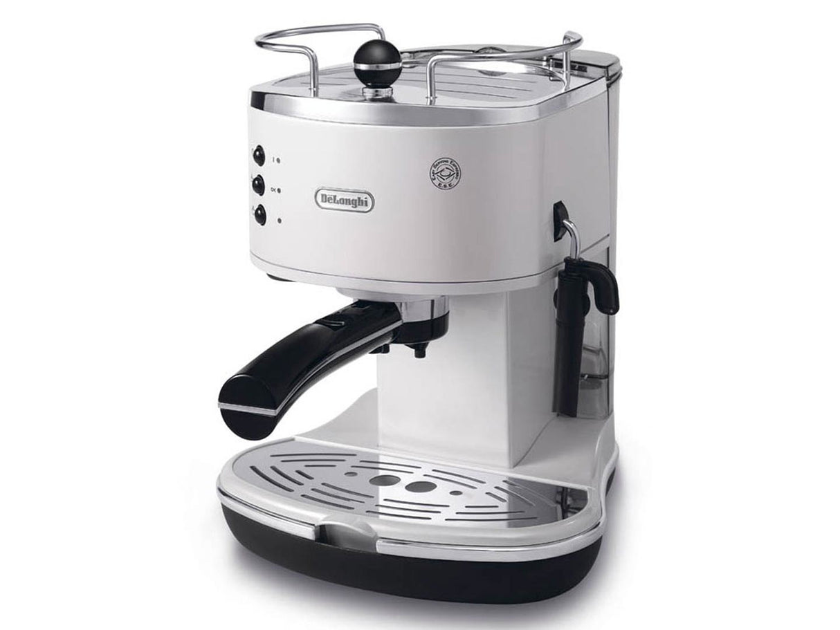 De’Longhi ICONA ECO311.W Macchina da Caffè Manuale Espresso e Cappuccino, Compatibile con Polvere o Cialde E.S.E., Spegnimento Automatico, Serbatoio Estraibile da 1.4L, Potenza 1100W, Bianco