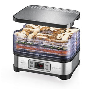 Macom Superdry Nero, Essiccatore in acciaio spazzolato, schermo lcd con temperatura regolabile e timer 450 W