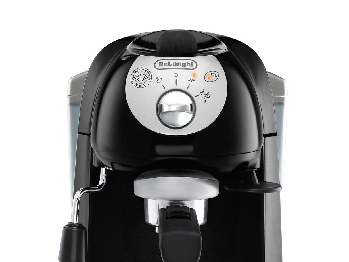 De’Longhi EC201.CD,B Macchina da Caffè Manuale Espresso e Cappuccino, Compatibile con Polvere o Cialde E.S.E., Spegnimento Automatico, Serbatoio Estraibile da 1L, Potenza 1100W, Nero