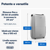 De’Longhi Deumidificatore 25L/24h