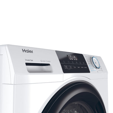 Haier I-Pro Serie 1 Serie 1, Lavatrice Slim 8 KG, 10% più efficente della classe A, 1400 giri, Bianco, Inverter, Refresh, HW80-BP14929A-S