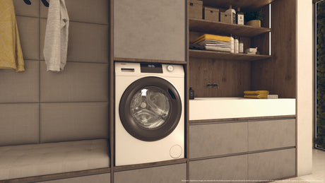 Haier I-Pro Serie 1 Serie 1, Lavatrice Slim 8 KG, 10% più efficente della classe A, 1400 giri, Bianco, Inverter, Refresh, HW80-BP14929A-S