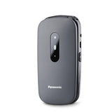 Panasonic KX-TU446EXG - Telefono per anziani a conchiglia, facile da usare, display leggibile, grigio