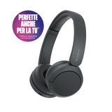 Sony Cuffie Bluetooth wireless WH-CH520 - Durata della batteria fino a 50 ore con ricarica rapida, stile on-ear - Nero