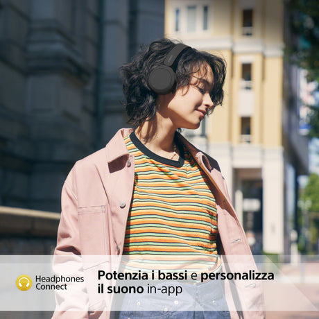 Sony Cuffie Bluetooth wireless WH-CH520 - Durata della batteria fino a 50 ore con ricarica rapida, stile on-ear - Nero