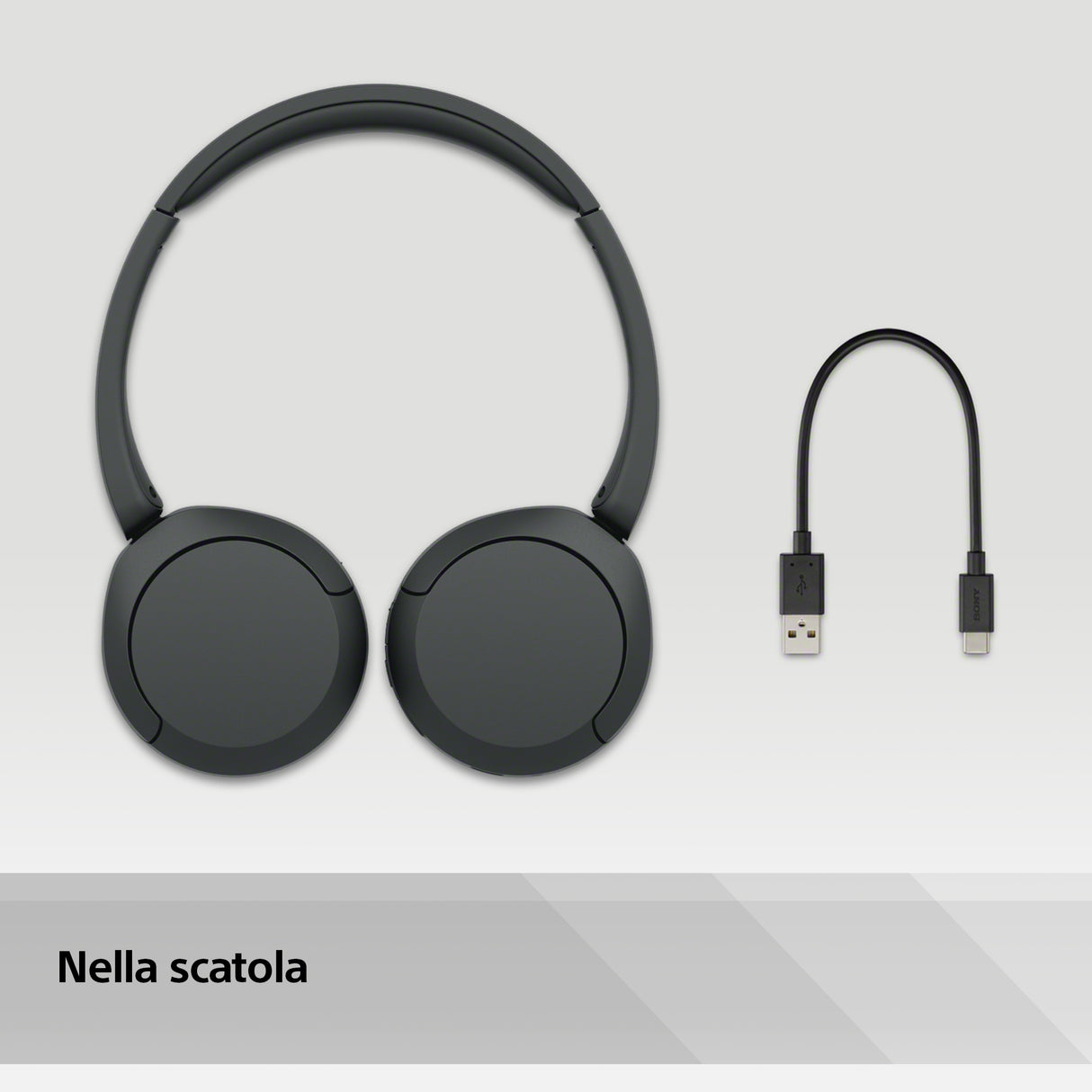 Sony Cuffie Bluetooth wireless WH-CH520 - Durata della batteria fino a 50 ore con ricarica rapida, stile on-ear - Nero