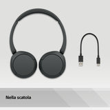 Sony Cuffie Bluetooth wireless WH-CH520 - Durata della batteria fino a 50 ore con ricarica rapida, stile on-ear - Nero