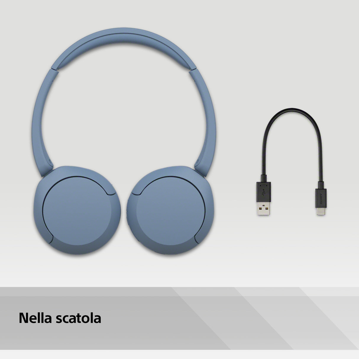 Sony Cuffie Bluetooth wireless WH-CH520 - Durata della batteria fino a 50 ore con ricarica rapida, stile on-ear - Blu