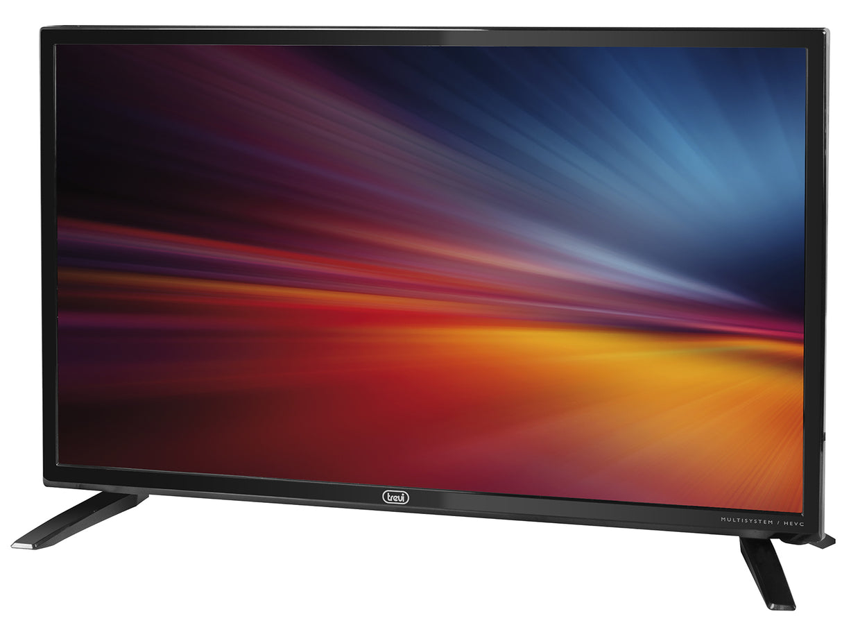 Trevi TV LED 24" HD con ricevitore DVBT-T2/DVBS-S" con codec H.265 10 Bit e Alimentatore 12V 3A con adattatore di rete