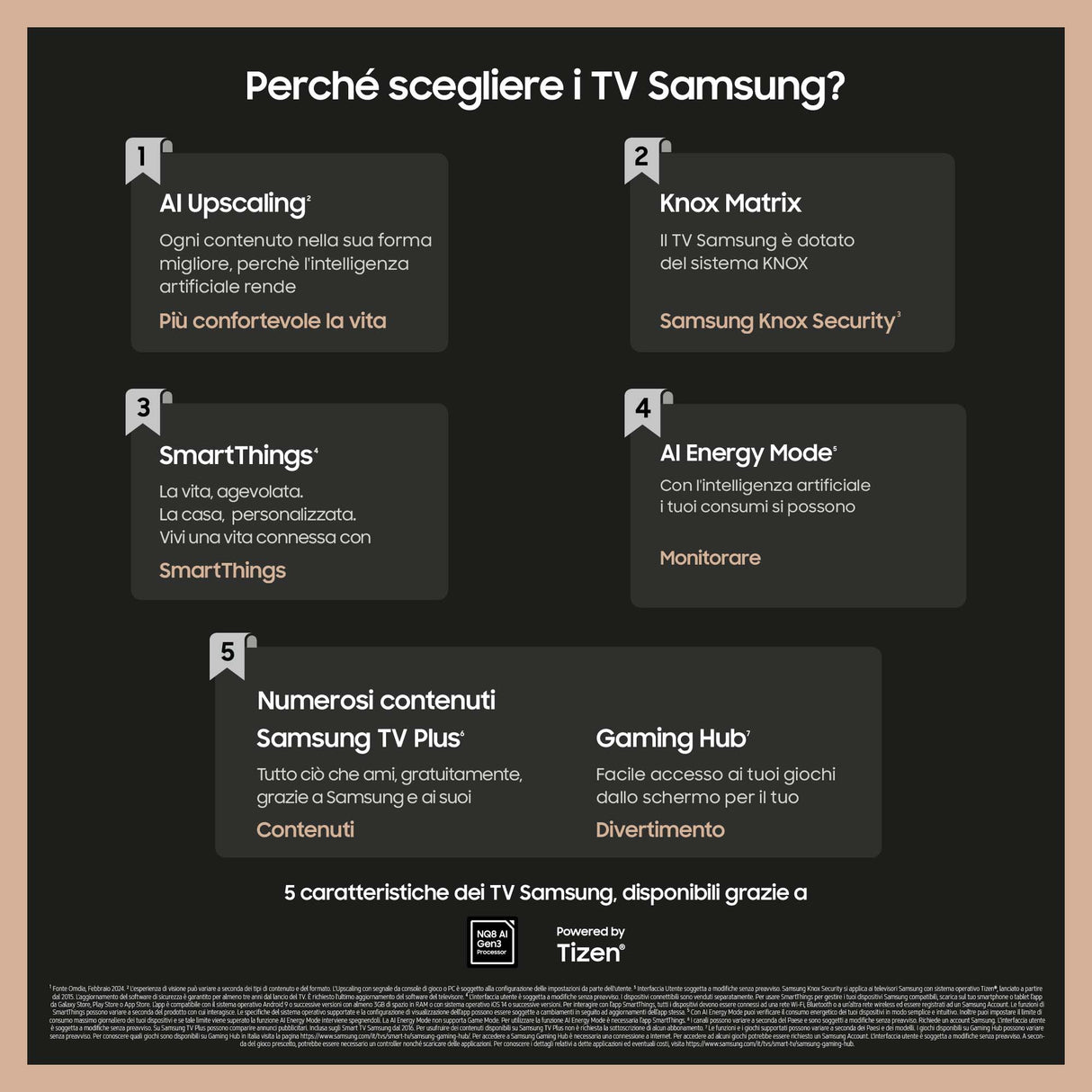 Samsung TV Crystal UHD 4K 98” UE98DU9070UXZT Smart TV Wi-Fi Graphite Black 2024, Processore Crystal 4K, 4K Upscaling, Slim Look, OTS Lite
