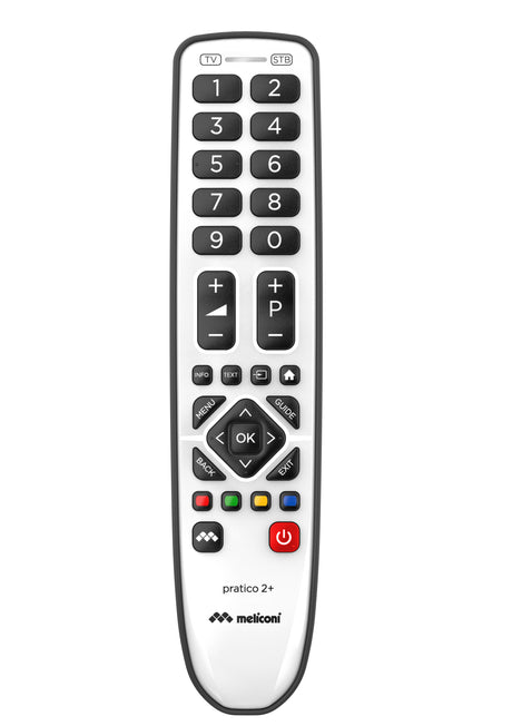 Meliconi Gumbody Pratico 2+ telecomando IR Wireless TV, Set-top box TV Pulsanti