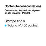 HP Cartuccia inchiostro ciano originale ad alta capacità 953XL