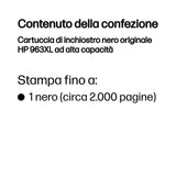 HP Cartuccia di inchiostro nero originale 963XL ad alta capacità