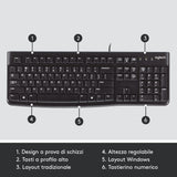 Logitech K120 Tastiera con Cavo