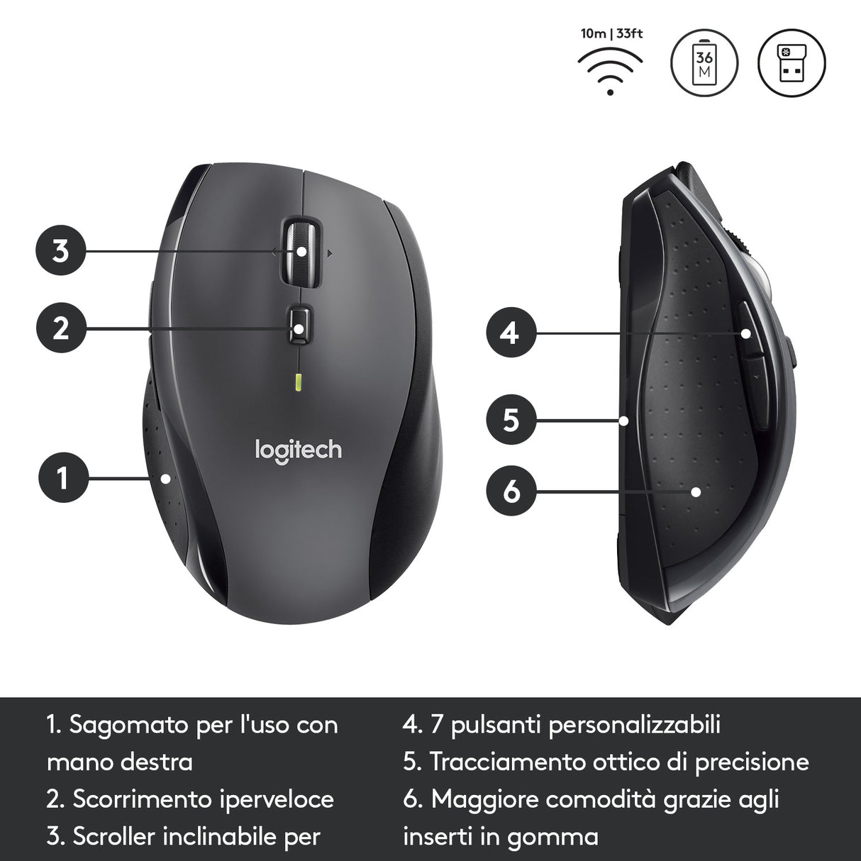 Logitech M705 Marathon mouse wireless