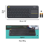 Logitech K400 Plus Tastiera Wireless Touch per tv